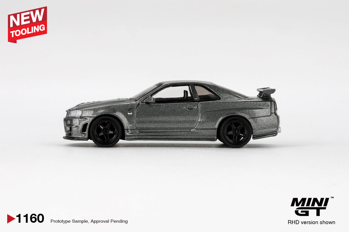 Mini GT 1:64 Nissan Skyline GT-R Dark Metal Gray (NISMO BNR34 CRS Version)