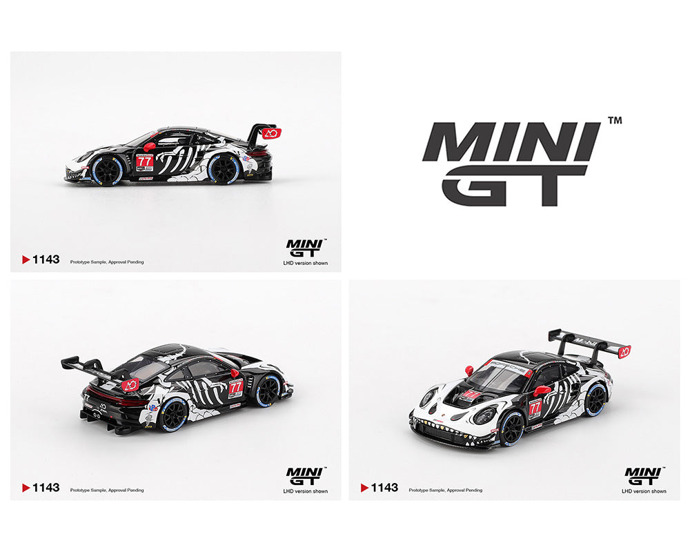 Mini GT 1:64 Porsche 911 GT3 R #77 AO Racing "Skeleton Rexy" 2025 IMSA Petit Le Mans
