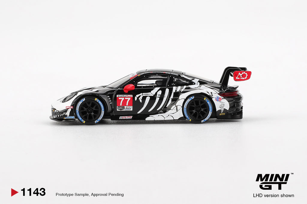 Mini GT 1:64 Porsche 911 GT3 R #77 AO Racing "Skeleton Rexy" 2025 IMSA Petit Le Mans