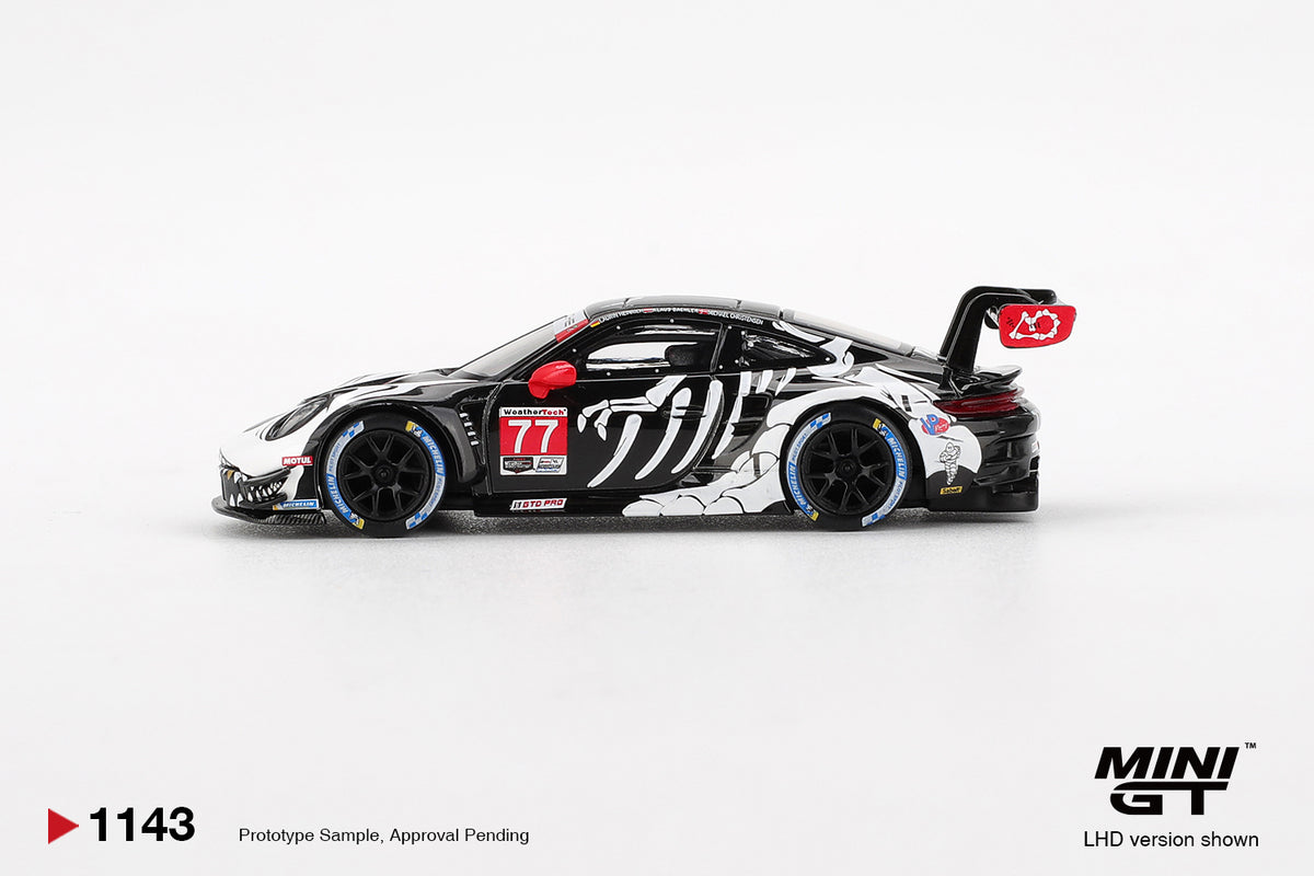 Mini GT 1:64 Porsche 911 GT3 R #77 AO Racing "Skeleton Rexy" 2025 IMSA Petit Le Mans