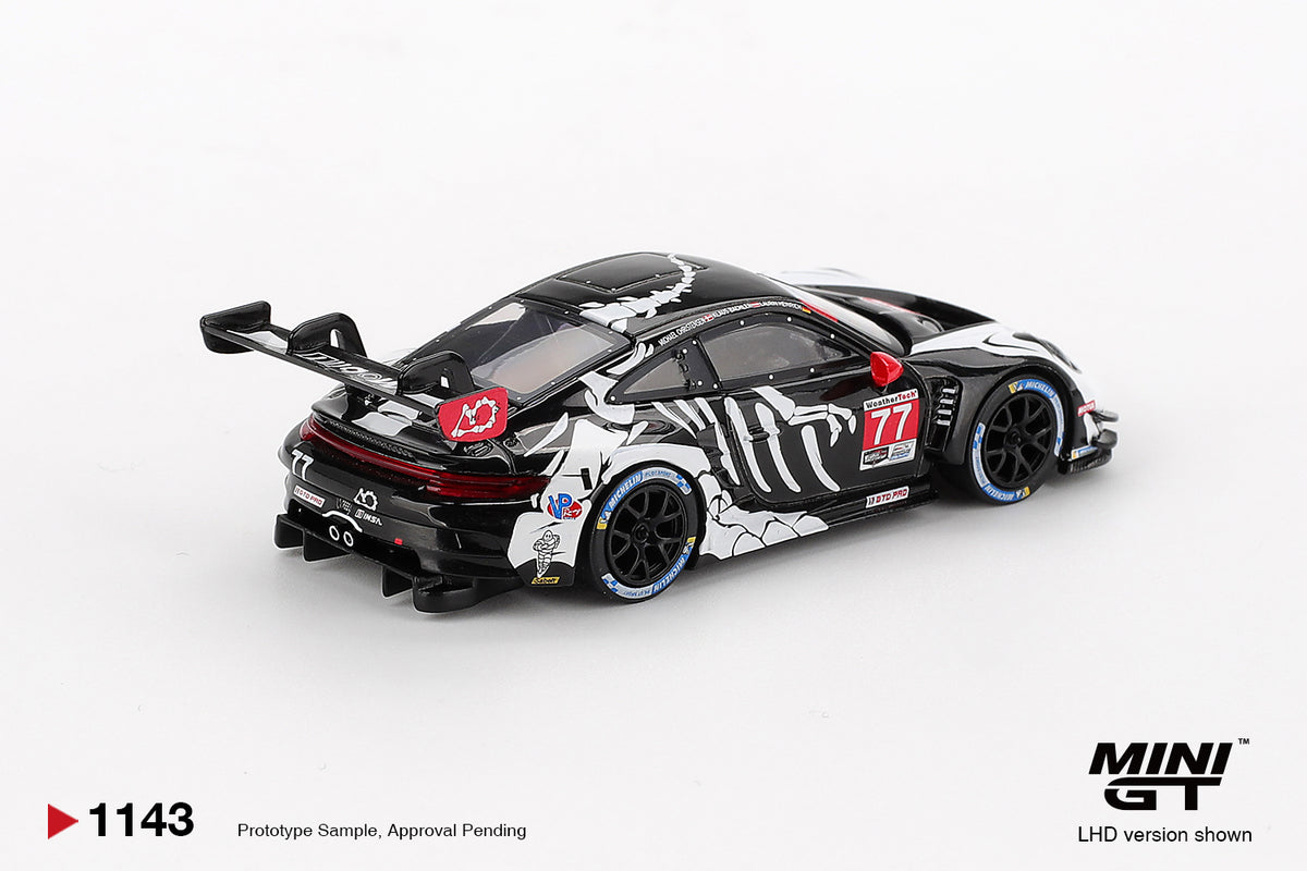 Mini GT 1:64 Porsche 911 GT3 R #77 AO Racing "Skeleton Rexy" 2025 IMSA Petit Le Mans