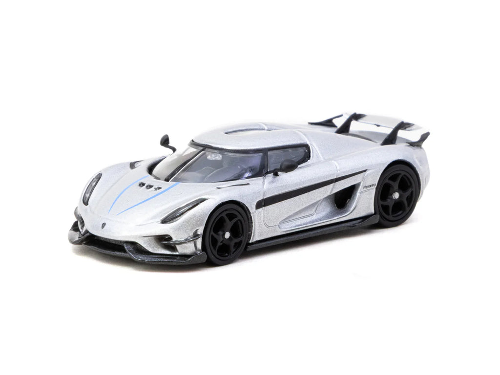 Tarmac Works Global64 1:64 Koenigsegg Regera with Trading Cards Pack Silver