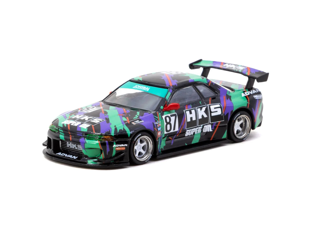 Tarmac Works Global64 1:64 Nissan Skyline (R32) Widebody Jonsibal Designworks & HKS with Card Pack