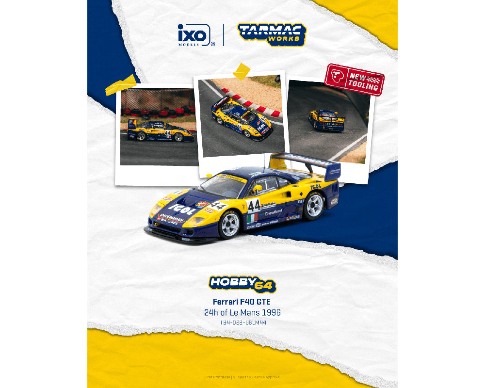 Tarmac Works Hobby64 1:64 Ferrari F40 GTE #44 1996 24h of Le Mans