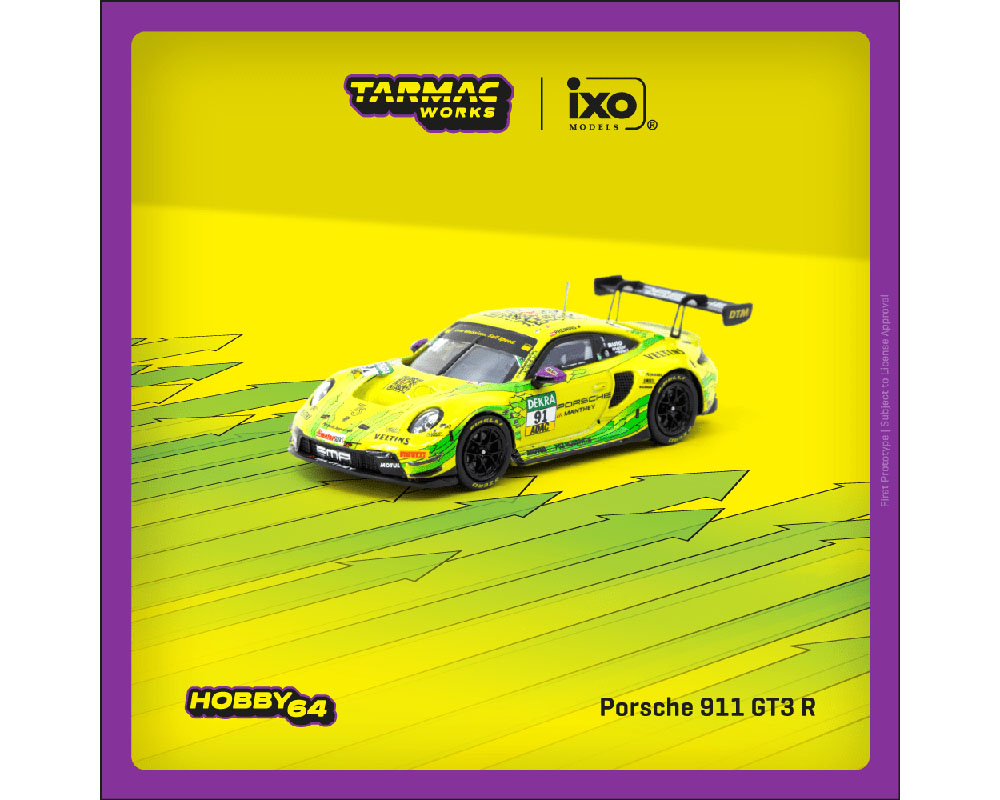 Tarmac Works Hobby64 IXO 1:64 Diecast Porsche 911 GT3-R #91 DTM 2023 Champion Thomas Preining