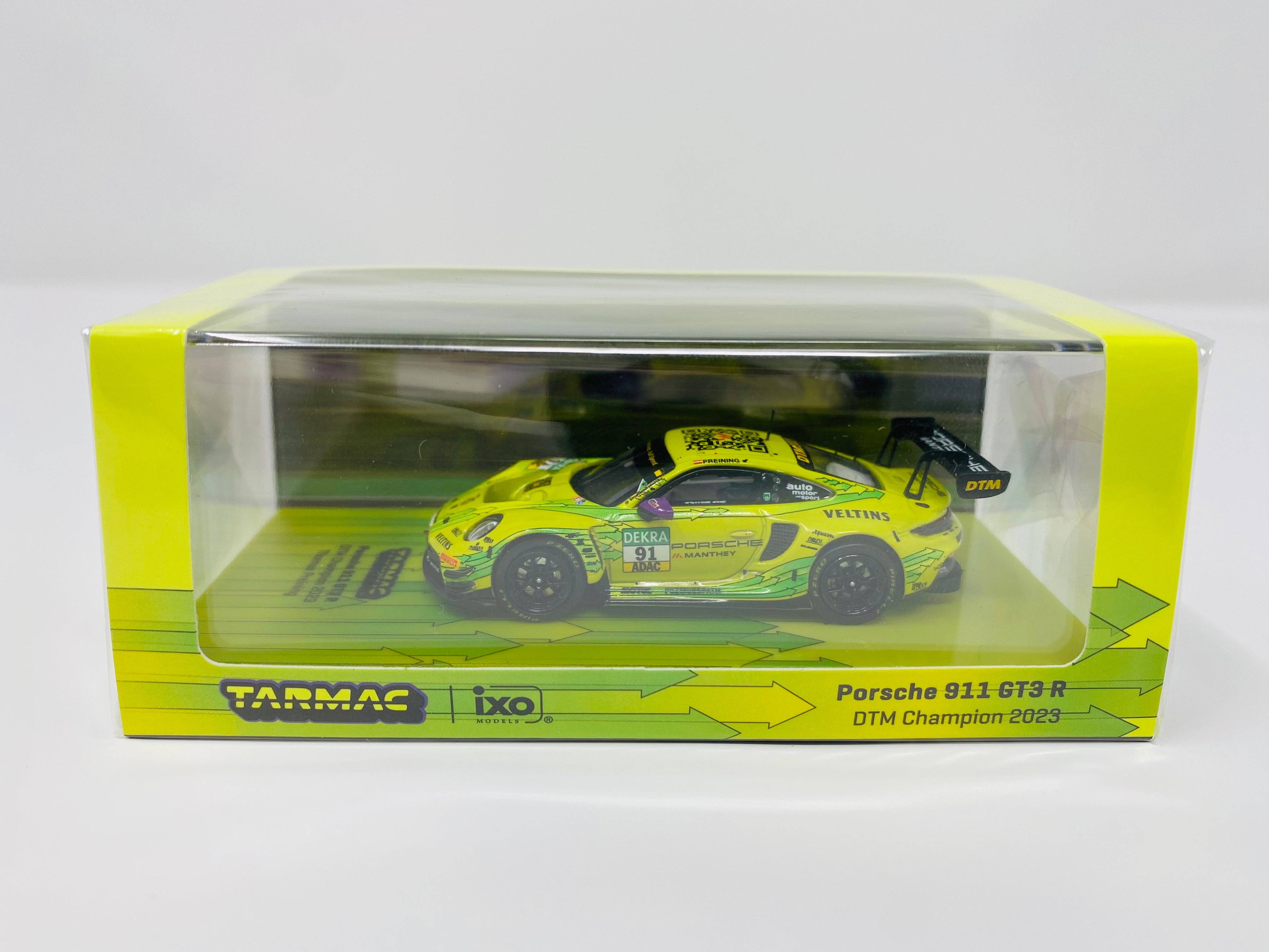 Tarmac Works Hobby64 IXO 1:64 Diecast Porsche 911 GT3-R #91 DTM 2023 Champion Thomas Preining