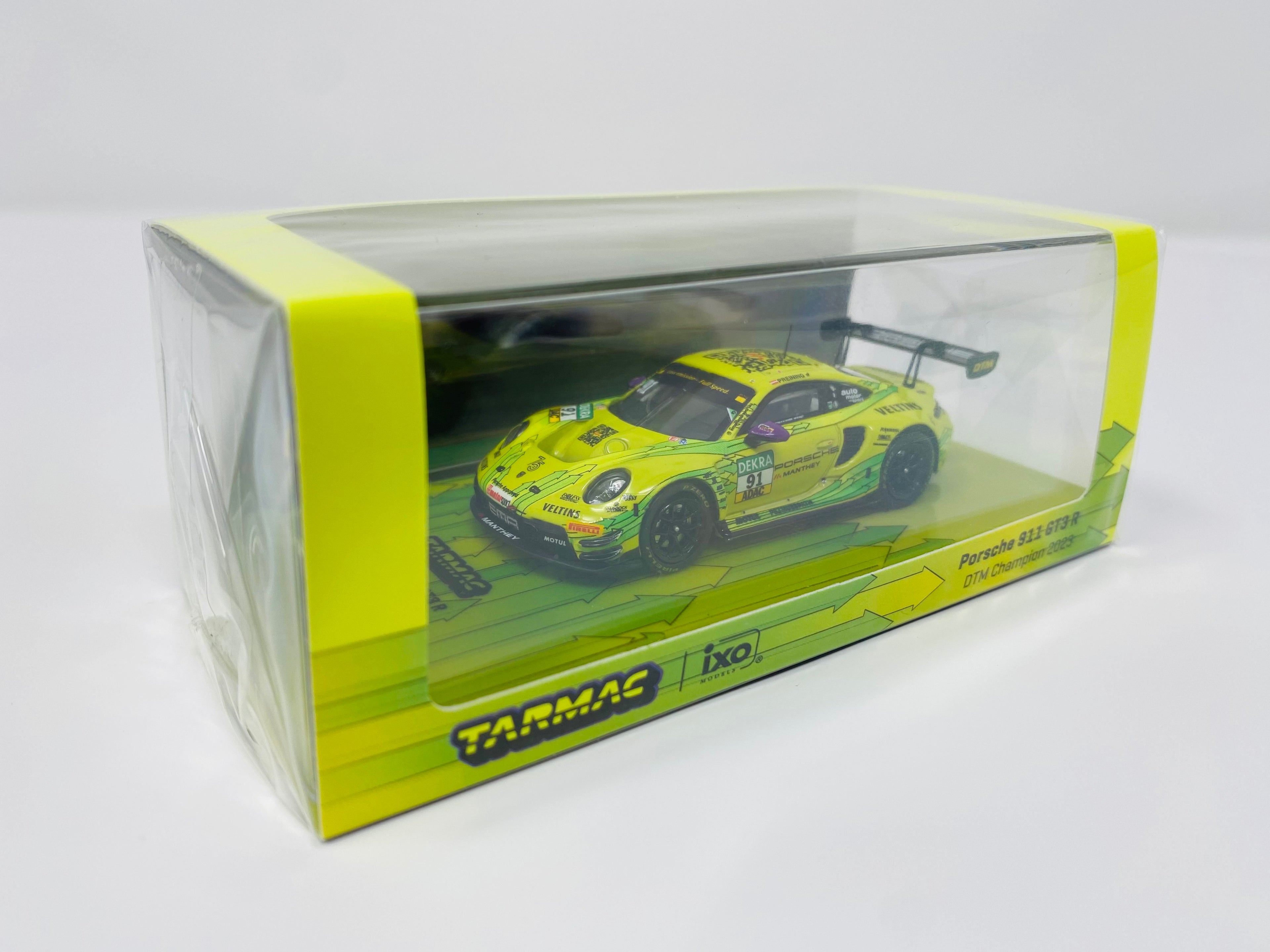 Tarmac Works Hobby64 IXO 1:64 Diecast Porsche 911 GT3-R #91 DTM 2023 Champion Thomas Preining