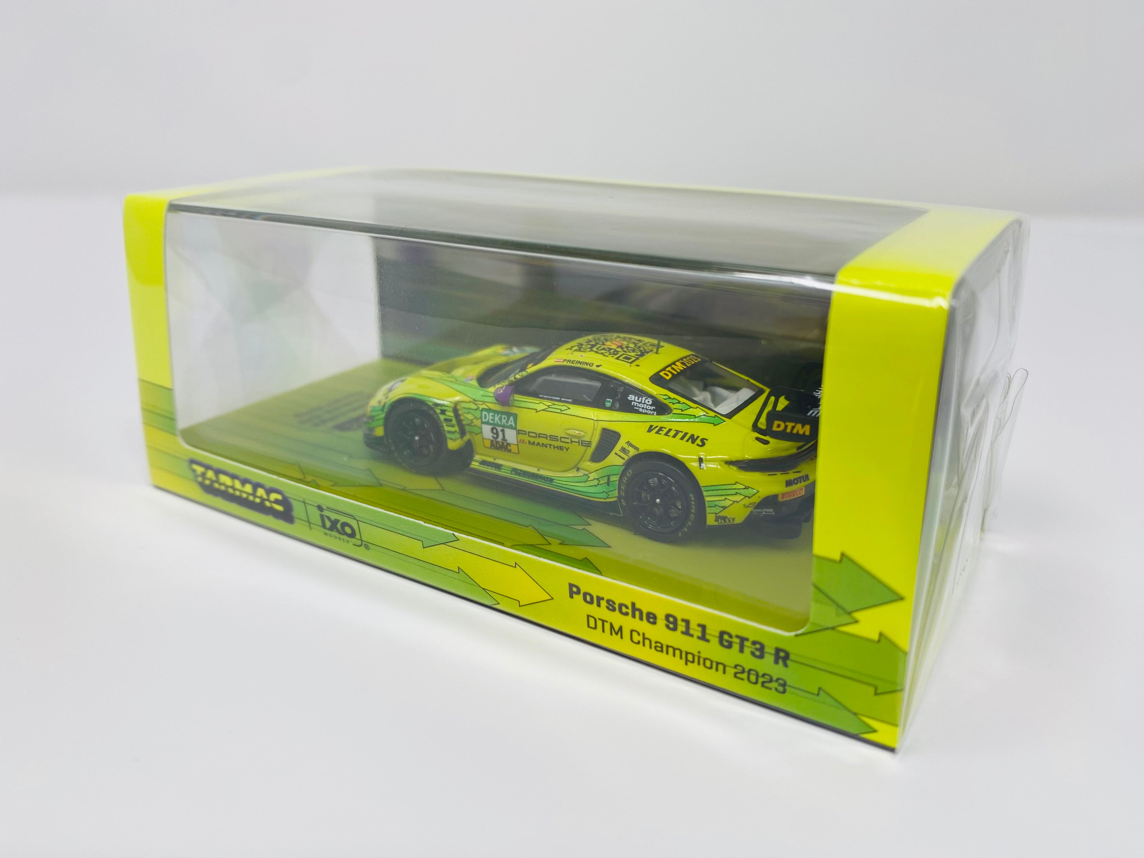 Tarmac Works Hobby64 IXO 1:64 Diecast Porsche 911 GT3-R #91 DTM 2023 Champion Thomas Preining