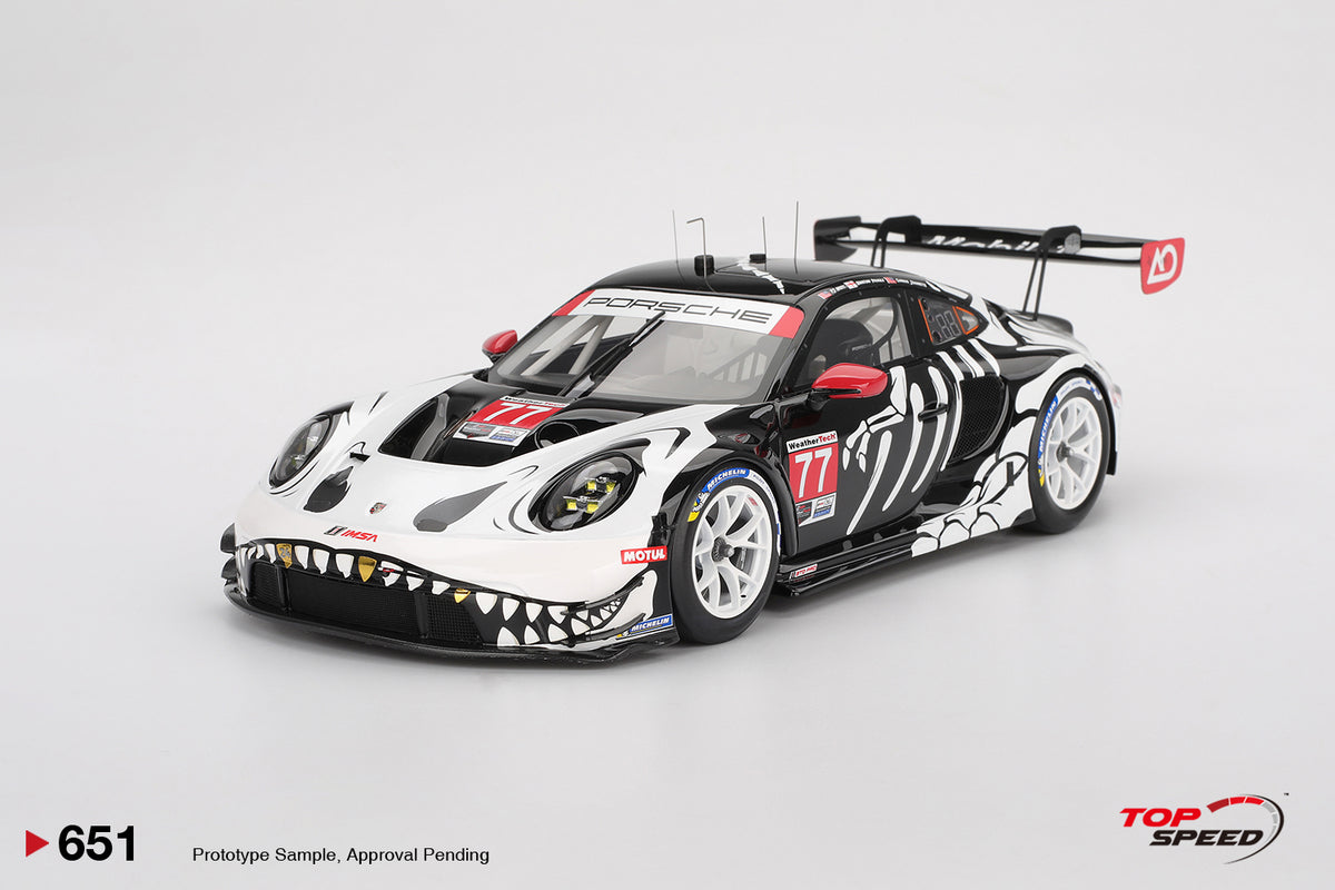 Top Speed 1:18 Resin Model Porsche 911 GT3 R #77 AO Racing 2025 IMSA Petit Le Mans
