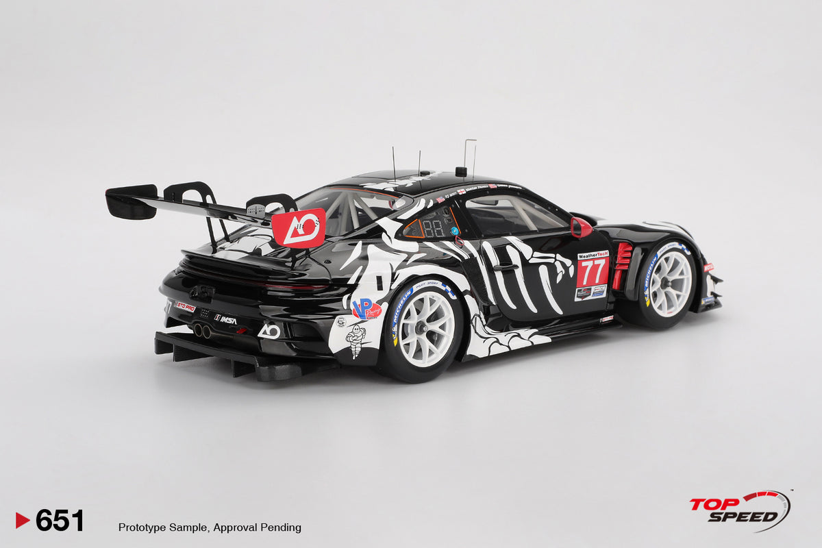 Top Speed 1:18 Resin Model Porsche 911 GT3 R #77 AO Racing 2025 IMSA Petit Le Mans