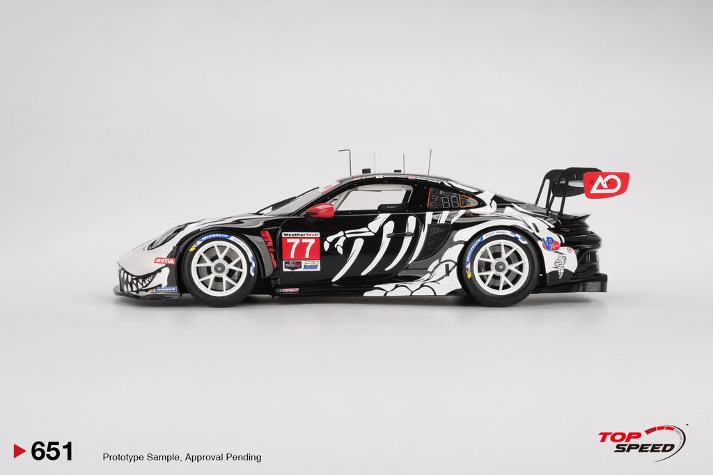 Top Speed 1:18 Resin Model Porsche 911 GT3 R #77 AO Racing 2025 IMSA Petit Le Mans