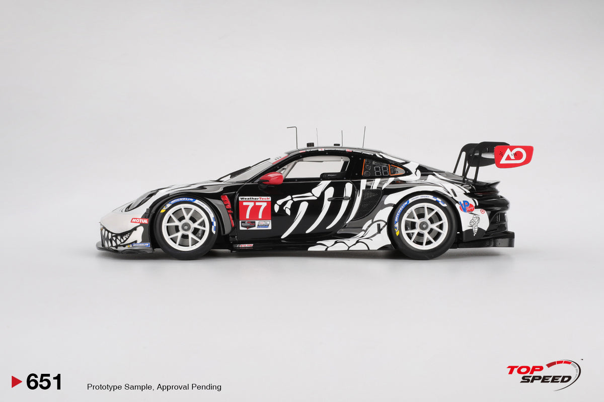 Top Speed 1:18 Resin Model Porsche 911 GT3 R #77 AO Racing 2025 IMSA Petit Le Mans