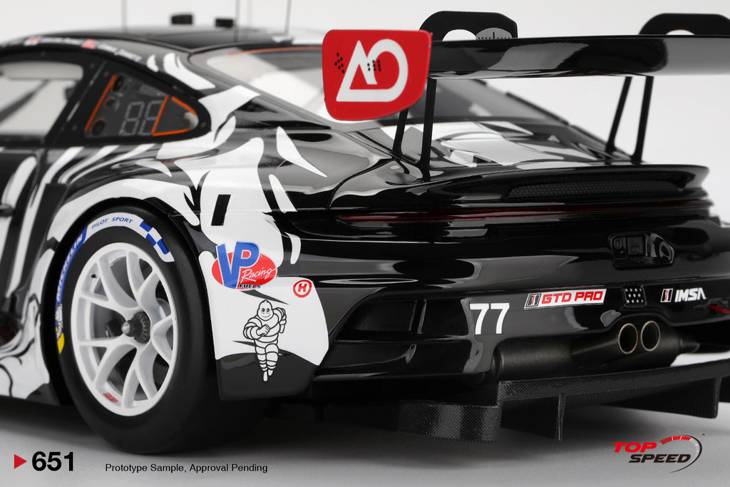 Top Speed 1:18 Resin Model Porsche 911 GT3 R #77 AO Racing 2025 IMSA Petit Le Mans