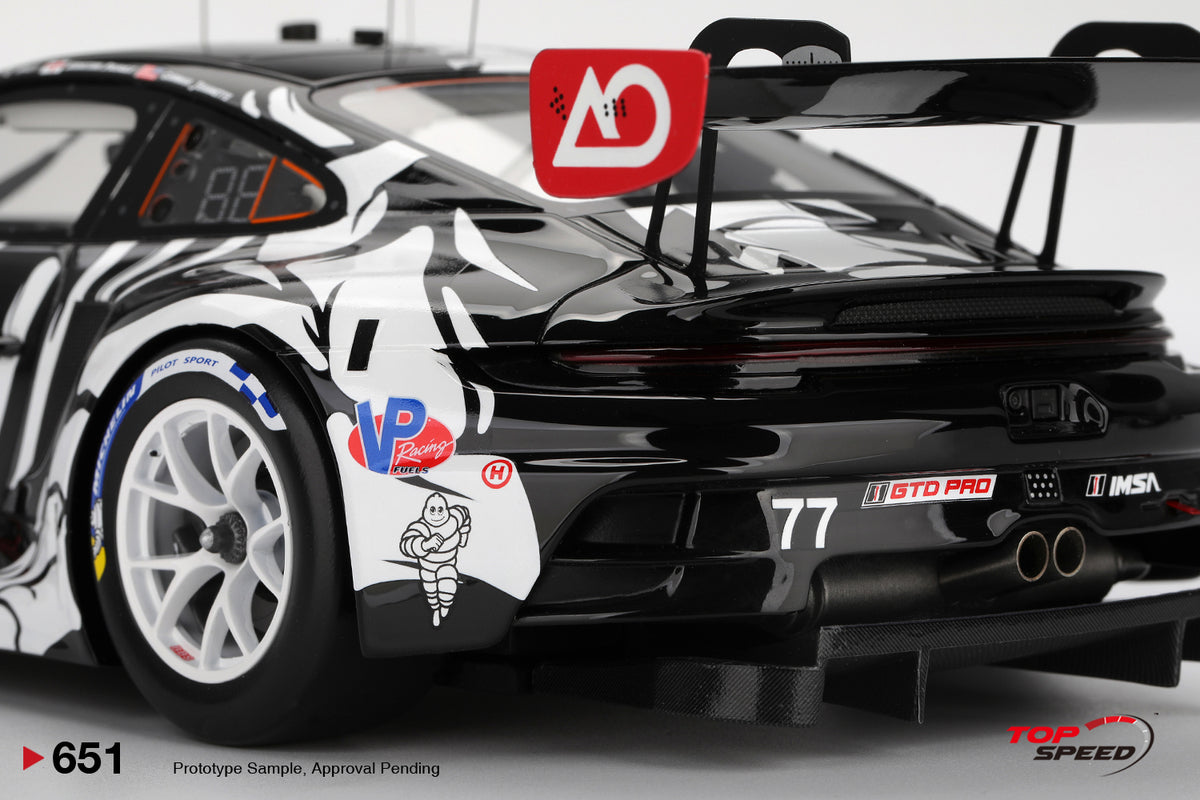 Top Speed 1:18 Resin Model Porsche 911 GT3 R #77 AO Racing 2025 IMSA Petit Le Mans